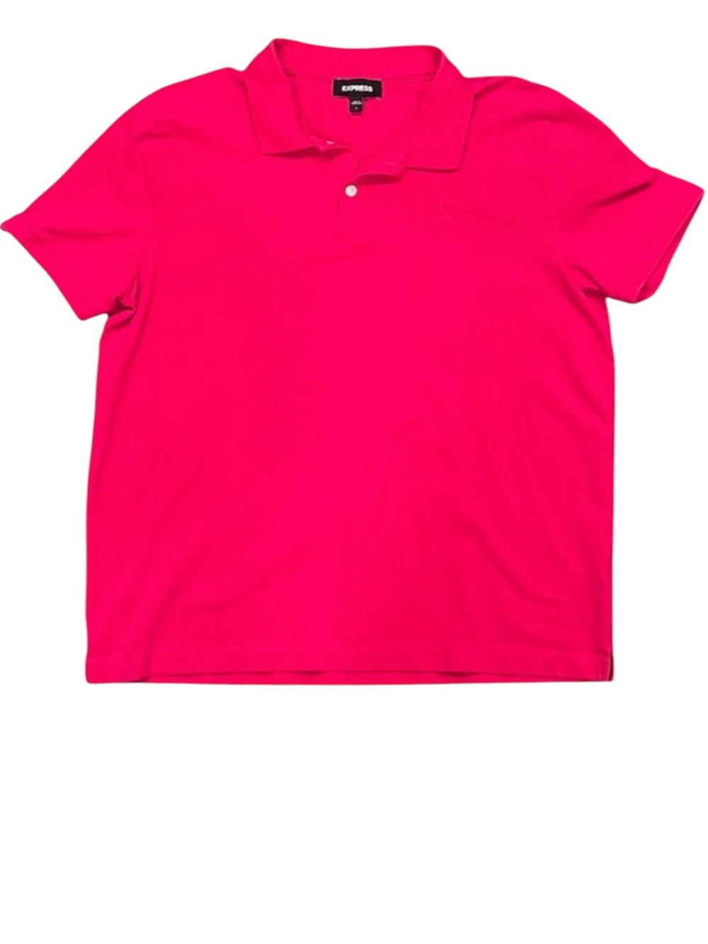 Express Women’s Pink Polo Shirt Large Short Sleeve Golf Classic Preppy Cotton